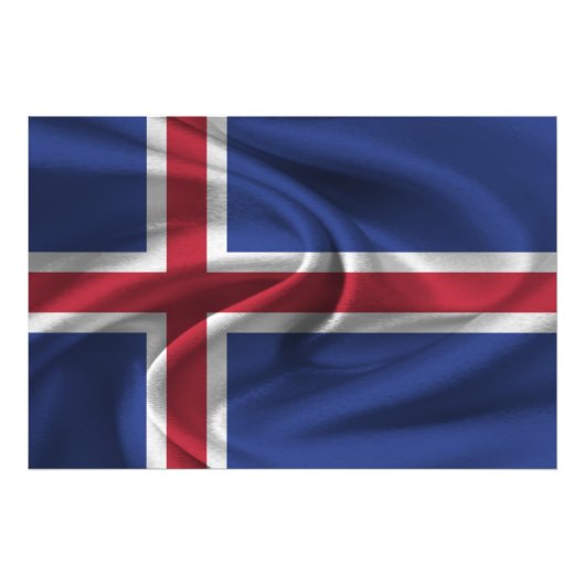 IJslandse vlag Foto Afdruk (Voorkant)