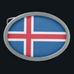 IJslandse vlag Gesp<br><div class="desc">Patriottische vlag van IJsland.</div>
