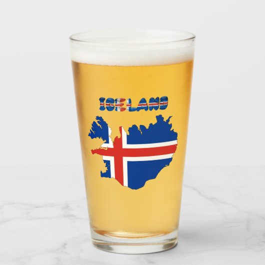 IJslandse vlag      Glas (Voorkant gevuld)