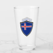 IJslandse vlag Glas (Achterkant)