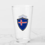 IJslandse vlag Glas (Voorkant)