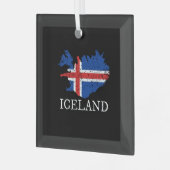 IJslandse vlag Glas Ornament (Voorkant links)