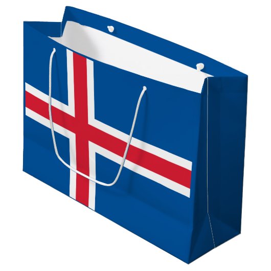 IJslandse vlag Groot Cadeauzakje (Voorkant Gekanteld)