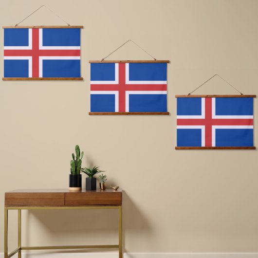 IJslandse vlag Hangend Wandkleed (Asymmetrisch)