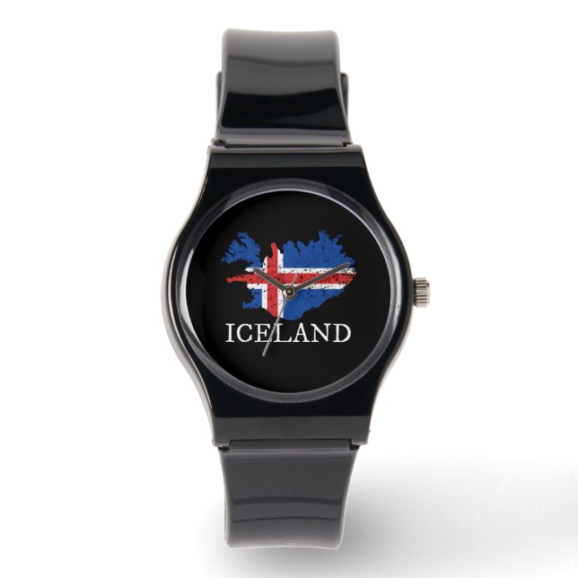 IJslandse vlag Horloge (Voorkant)