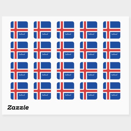 IJslandse vlag & IJsland vakantie/sportfans Vierkante Sticker (Vel)