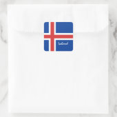 IJslandse vlag & IJsland vakantie/sportfans Vierkante Sticker (Tas)