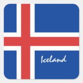 IJslandse vlag & IJsland vakantie/sportfans Vierkante Sticker (Voorkant)