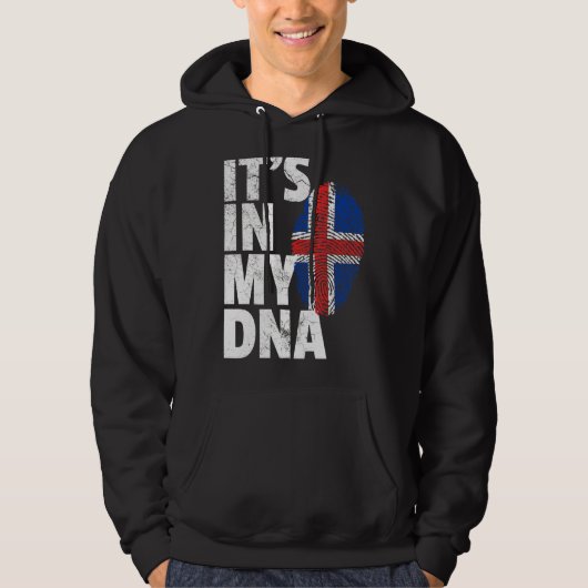 IJslandse vlag in mijn dna-kerstmis C Hoodie (Voorkant)