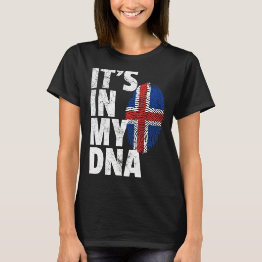 IJslandse vlag in mijn dna-kerstmis C T-shirt (Voorkant)