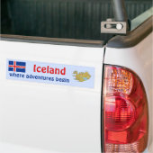 IJslandse vlag + Kaart Bumpersticker (Op Truck)