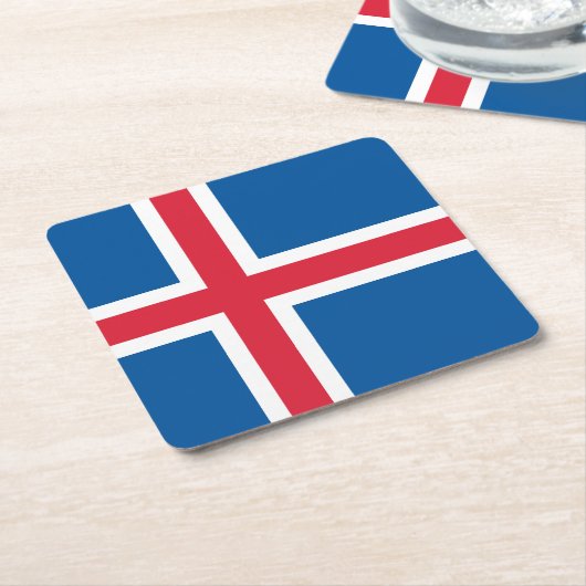 IJslandse vlag Kartonnen Onderzetters (Schuin)