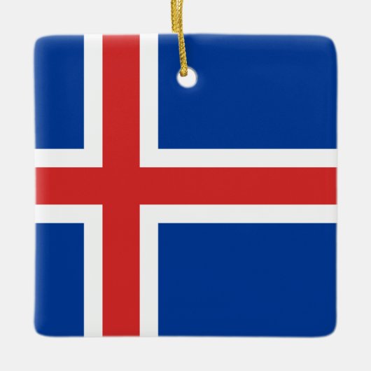 IJslandse vlag Keramisch Ornament (Voorkant)