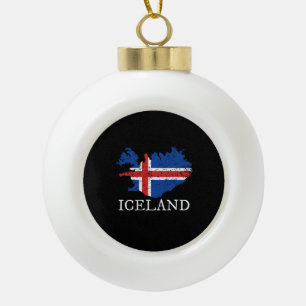 IJslandse vlag Keramische Bal Ornament