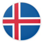 IJslandse vlag Keramische Knop (Voorkant)