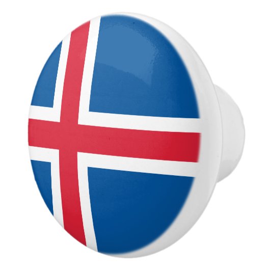 IJslandse vlag Keramische Knop (Rechts)