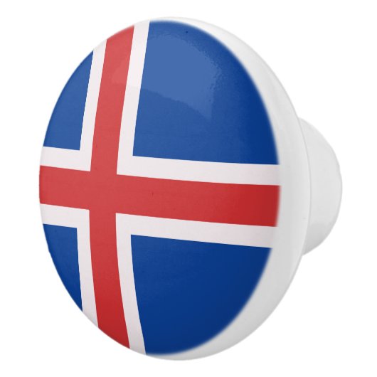 IJslandse vlag Keramische Knop (Rechts)