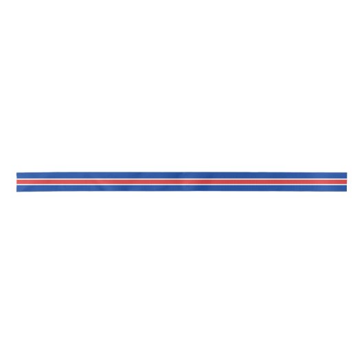 IJslandse vlag kleuren lint, IJsland / sport Satijnen Lint (Voorkant)