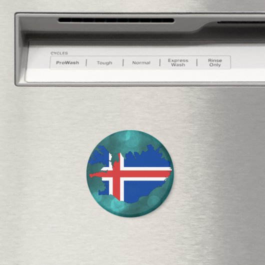 IJslandse vlag Magneet (Insitu (Vaatwasser))