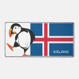 IJslandse vlag met een Puffin Bureaumat