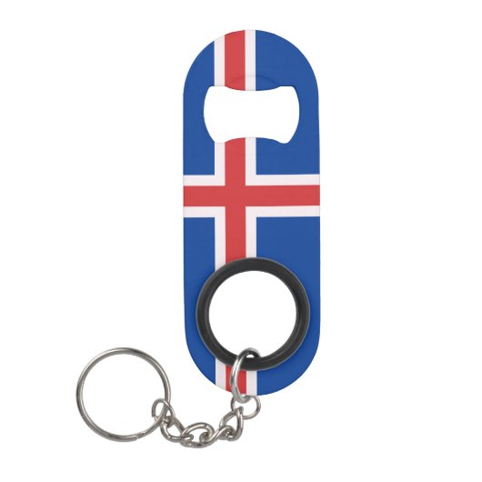 IJslandse vlag Mini Flessenopener (Voorkant)