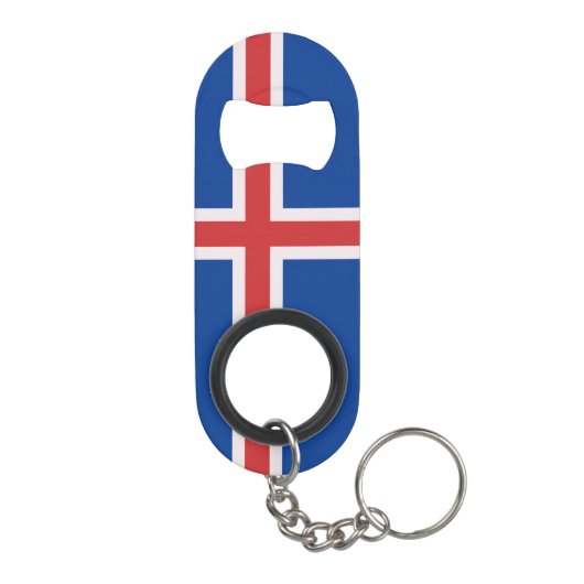 IJslandse vlag Mini Flessenopener (Achterkant)