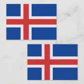 IJslandse vlag Notitiekaartje (Voorkant / Achterkant)