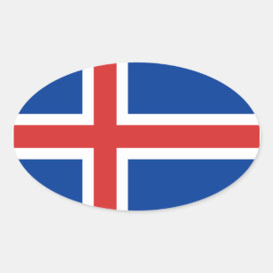 IJslandse vlag Ovale Sticker