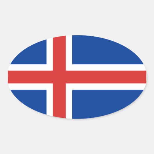 IJslandse vlag Ovale Sticker (Voorkant)
