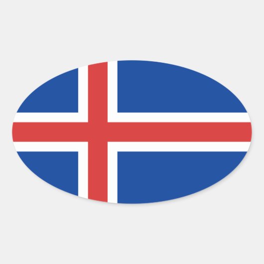 IJslandse vlag Ovale Sticker (Voorkant)