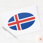 IJslandse vlag Ovale Sticker (Envelop)