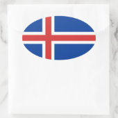 IJslandse vlag Ovale Sticker (Tas)
