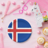 IJslandse vlag Papieren Bordje (Feest)