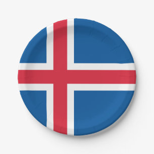 IJslandse vlag Papieren Bordje