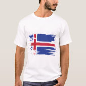 IJslandse vlag-penseelkunst T-shirt (Voorkant)