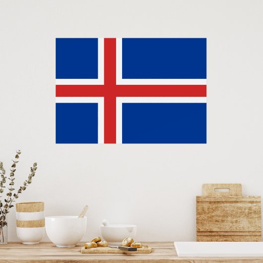 IJslandse vlag Poster (Keuken)