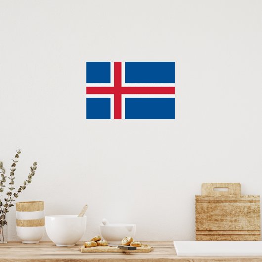 IJslandse vlag - Poster (Keuken)