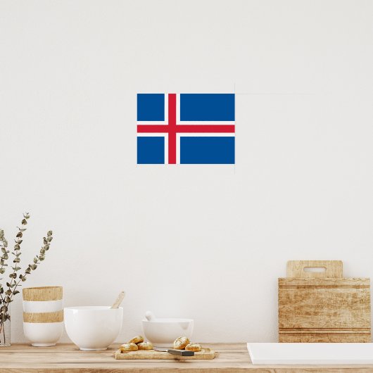 IJslandse vlag Poster (Keuken)