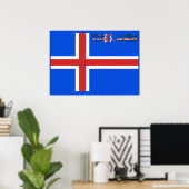 IJslandse vlag Poster (Thuiskantoor)