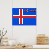 IJslandse vlag Poster (Keuken)