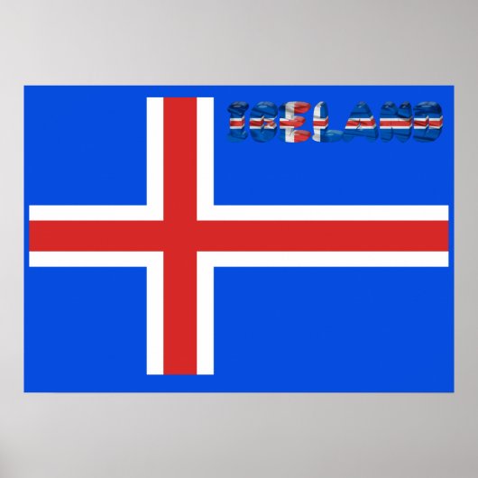 IJslandse vlag Poster (Voorkant)