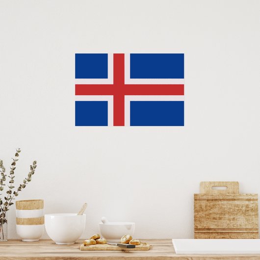 IJslandse vlag Poster (Keuken)