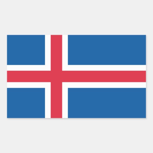 IJslandse vlag Rechthoekige Sticker (Voorkant)