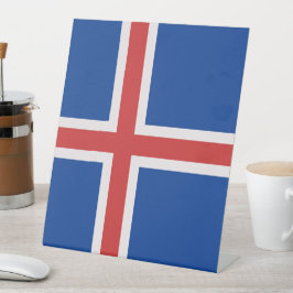 IJslandse vlag Reclamebord Met Voetstuk