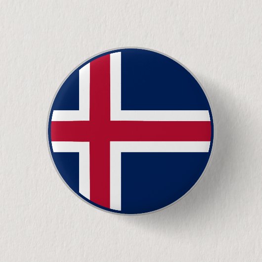IJslandse Vlag Ronde Button 3,2 Cm (Voorkant)