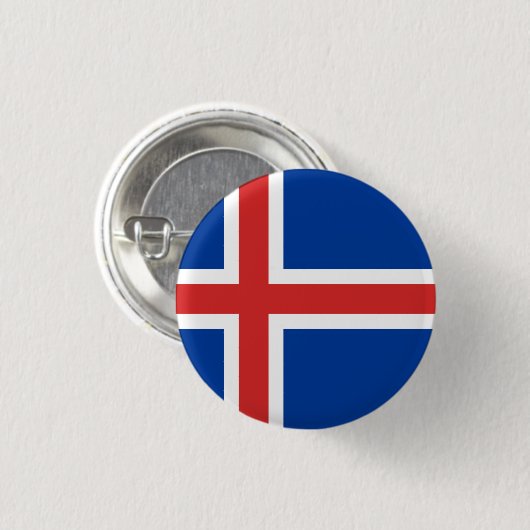 IJslandse vlag Ronde Button 3,2 Cm (Voorkant /achterkant)
