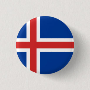 IJslandse vlag Ronde Button 3,2 Cm