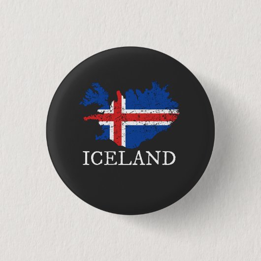 IJslandse vlag Ronde Button 3,2 Cm (Voorkant)