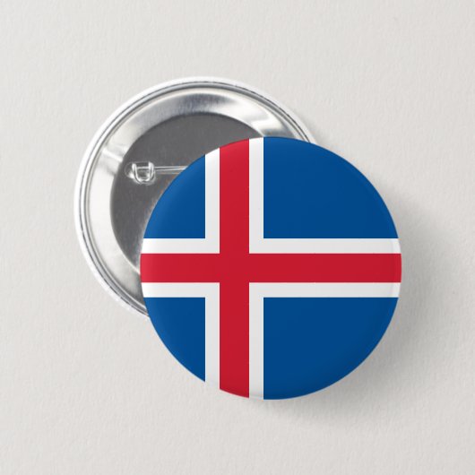 IJslandse vlag Ronde Button 5,7 Cm (Voorkant /achterkant)