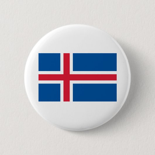 IJslandse vlag Ronde Button 5,7 Cm (Voorkant)